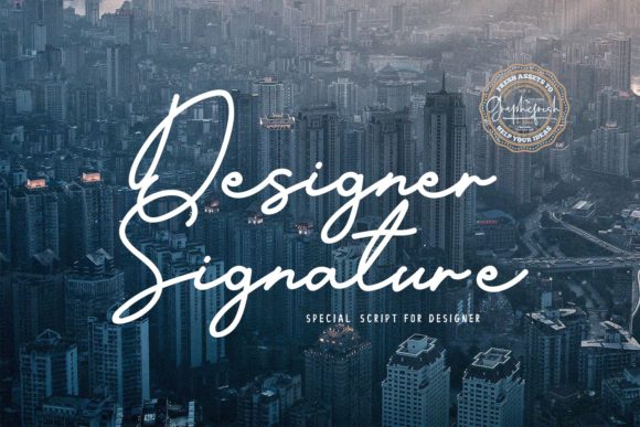 Designer Signature: A Sweet and Cool Handwritten Font with a Straight Baseline